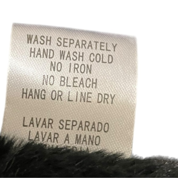 AKIRA FAUX SUEDE LEATHER FUR COAT, SIZE SMALL - Picture 12 of 16